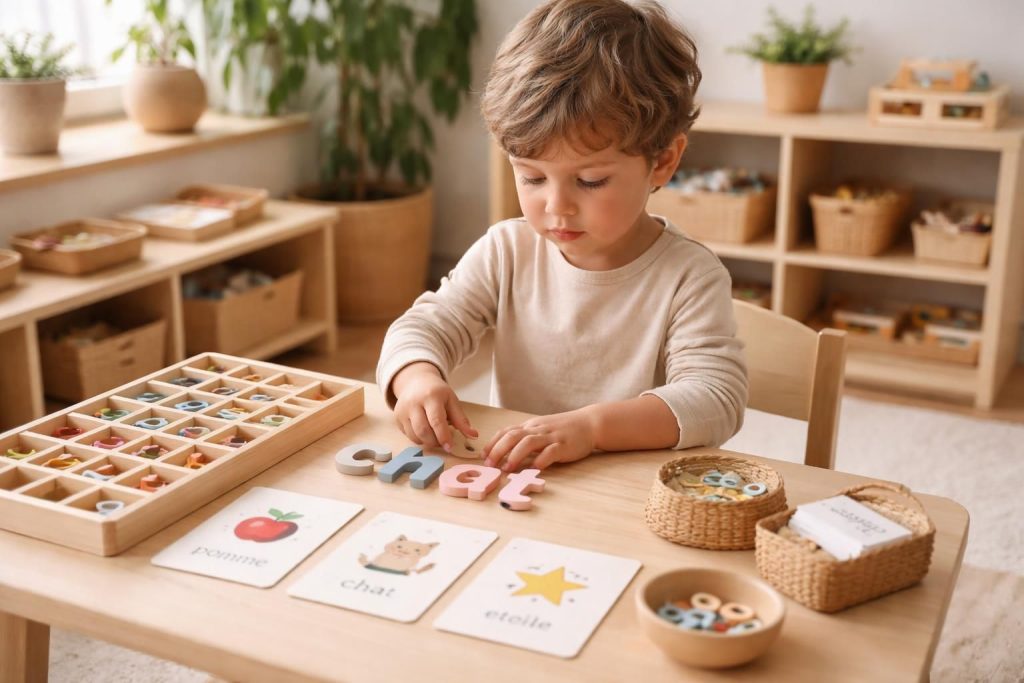 découvrez un jeu éducatif inspiré de la méthode montessori pour apprendre l'alphabet de manière ludique et interactive, idéal pour les enfants.